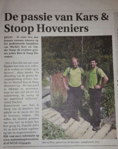 Kars & Stoop Hoveniers - in het nieuws